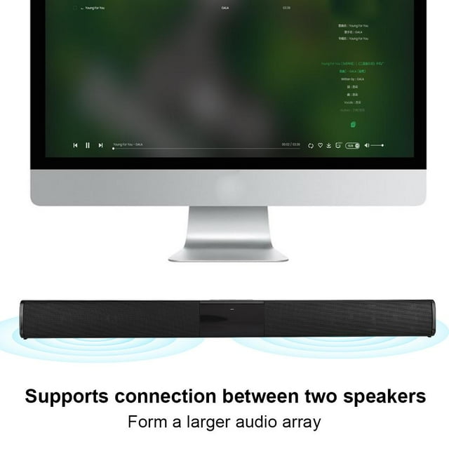 Wchiuoe Soundbar Speaker,BS-28B Speaker Wireless TV Stereo Strip Memory Card Soundbar (Remote Control With Battery), Soundbar
