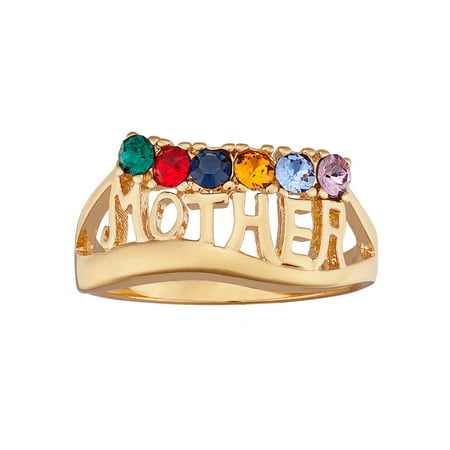 Personalized Planet - Family Jewelry Personalized &quot;Mother&quot; Birthstone 14kt Gold-Tone Ring
