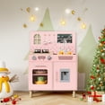 thumbnail image 2 of Arlopu Kids Pretend Play Kitchen Set, Ultimate Interactive Wooden Kitchen with Knob Sounds, Sink, Water Dispenser, 6 Pcs Cookware & Chalkboard for Ages 3+, 2 of 8
