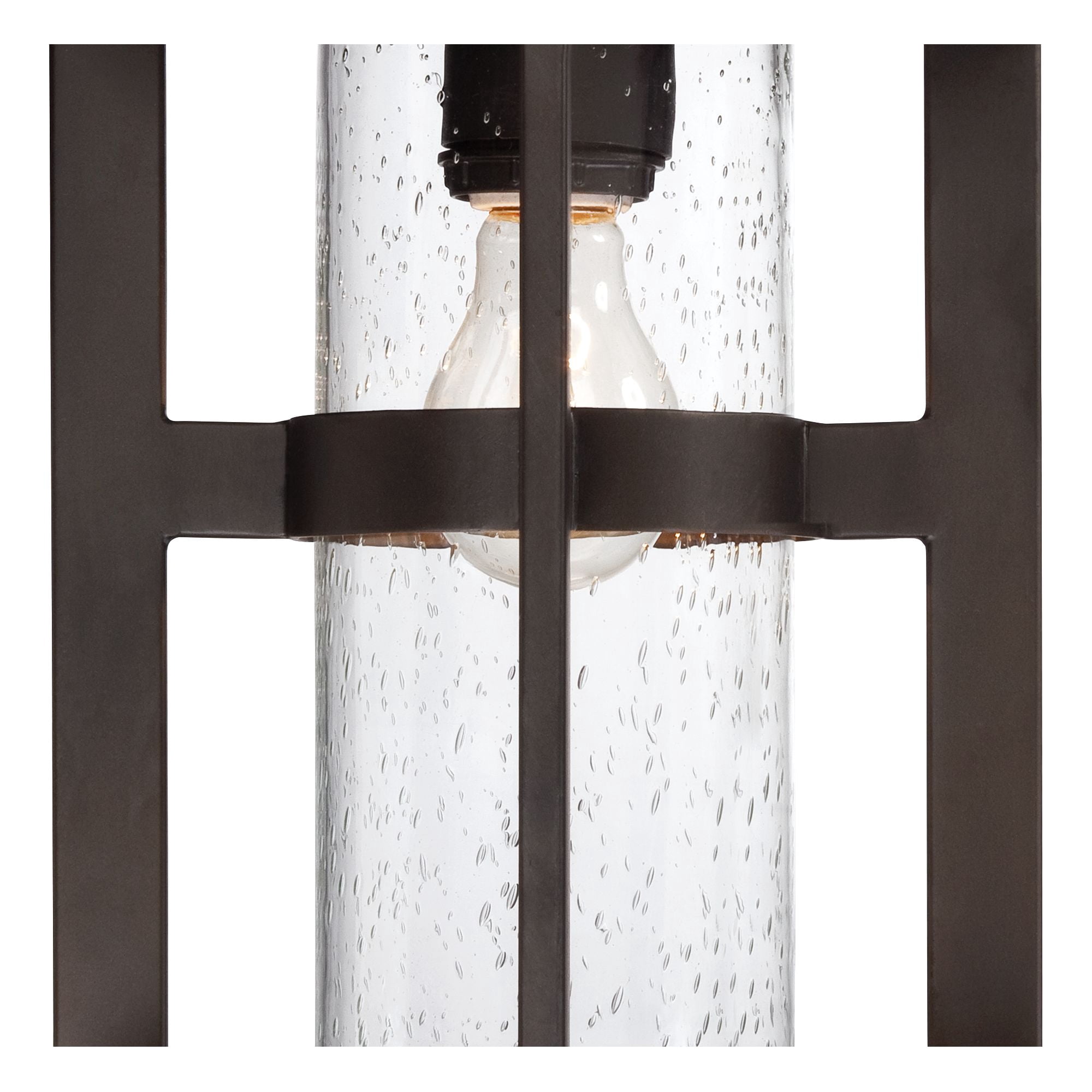 John Timberland Argentine Rustic Farmhouse Outdoor Wall Light Fixture Bronze 17" Clear Seedy Cylinder Glass for Post Exterior Barn Deck House Porch