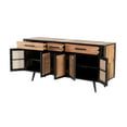 thumbnail image 4 of 71" Modern Rustic Black Natural and Rattan Buffet Server, 4 of 6