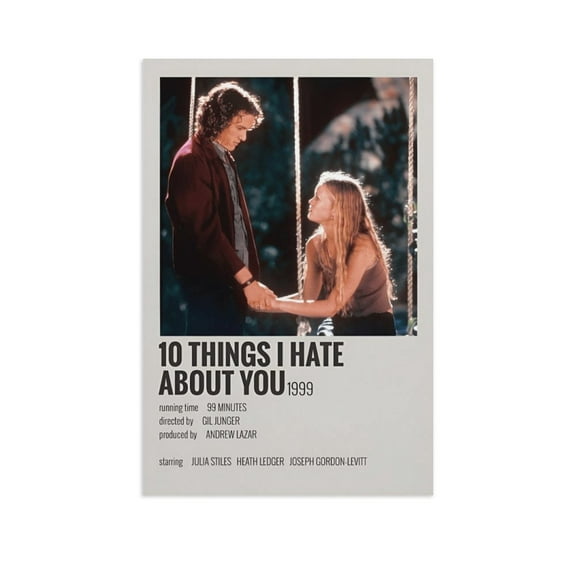 10 Things I Hate About You Posters Prints on Canvas Wall Art Poster for Room Decor Unframe 12x18inch(30x45cm)