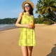 thumbnail image 3 of Fotbe Gold Pineapple Vestido de Verano sin Mangas para Mujer – Vestido Midi Línea A, Estilo Camiseta Floral, Vestido Playero Casual y Fluido, 3 of 7