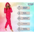 thumbnail image 4 of Womens Heart Print Pajamas - Slim Fit Plush Onesie Costume - One Piece Jumpsuit by FUNZIEZ! (Large), 4 of 6