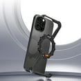 thumbnail image 4 of ELEHOLD Frosted Case For iPhone 16 Pro Z-Type Gear Design Alloy Frameless Shockproof Rugged Cover, Mag Safe Compatible, 360° Rotable Ring Kickstand -- Gray, 4 of 12