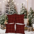 thumbnail image 2 of Outdoor Waterproof Christmas Pillow Covers 18x18 Inch Set of 4 Double Sided Red and Black Buffalo Plaid Throw Pillow Covers Red Xmas Winter Holiday Decor Pillow Cases for Patio Garden, 2 of 6