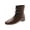 Brown, variant on Women's Leather Flat Ankle Boots with Back Zipper Retro Comfortable Round Toe Low Heel Short Bootie Fall Winter Daily Casual Dress Boots Brown 8(40)