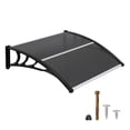 thumbnail image 3 of Macrout 39.8”x 37.8" Outdoor Window Awning Exterior with Polycarbonate Panels for Door Entrance, Air Conditioner, Front and Back Patio Door Canopy for Sun Shelter, UV, Rain, Snow Protection(Gray), 3 of 10
