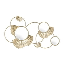 Sagebrook Home Modern Glam Fan Loops Mirrored Wall Decor in Gold Iron and Glass