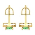 thumbnail image 4 of Clara Pucci 3.54 ct Brilliant Round Cut Halo Studs VVS1 Genuine Conflict free Green Zircon Solid 14K Yellow Gold Designer Everyday Earrings Screw back, 4 of 5
