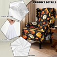 thumbnail image 5 of COEQINE Printed Wingback Chair Cover Fall Pumpkin Maple Dot Black 2-Piece Wing Back Armchair Protector, Polyester Spandex, Stay in Place Washable, Pet Friendly for Fall Autumn Home Decor, 5 of 7