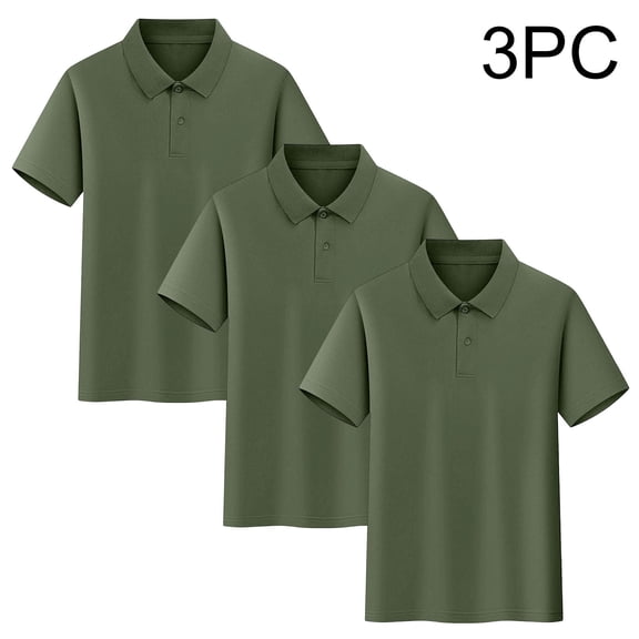 Bnwani Shirts for Boys Comfortable Cotton Boys T Shirts 3-Pack Active Tee Army Green Sizes 3-16