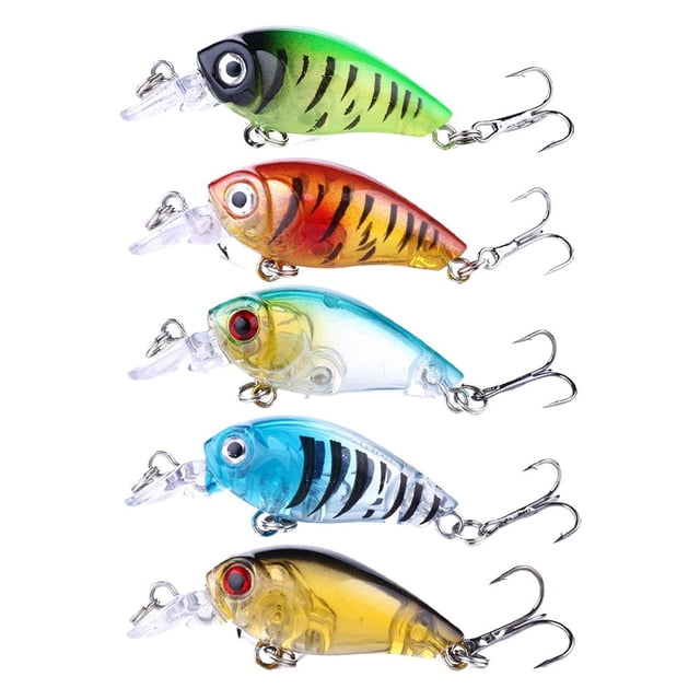 Mini Bionic Crank Hard Bait Minnow Wobbler Fishing Lure Swimbait W/ Treble Hook