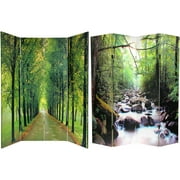 Oriental Furniture 6 ft. Tall Path of Life Canvas Room Divider - 4 Panel