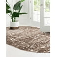 thumbnail image 4 of Unique Loom Hermitage Collection Area Rug - Armor (2' x 3' Oval Chocolate Brown/Black), 4 of 11