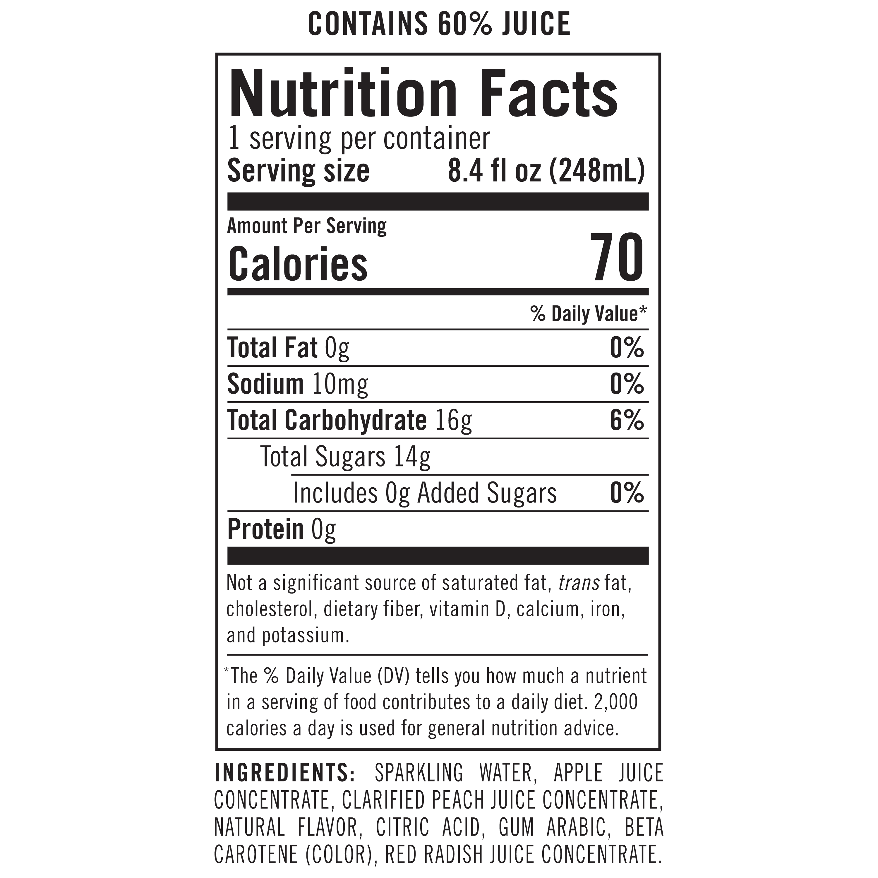 (24 pack) IZZE Sparkling Juice Peach, 8.4 oz Cans