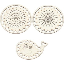 3 Styles 3PCS Embroidery Floss Organizer Wooden Stitch Floss Organizer Thread Holder Floss Organizer Stitch Wooden Thread Keeper for Stitch Carved Sorter
