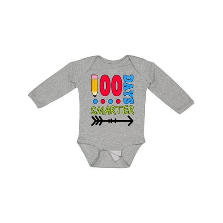 

Inktastic 100 Days Smarter with Arrow Gift Baby Boy Long Sleeve Bodysuit