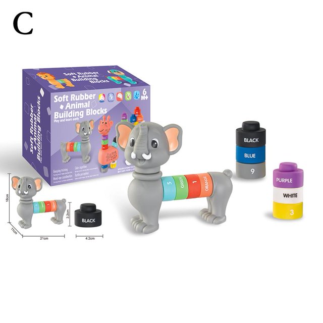 Animal Colle Douce Blocs de Construction Cognitifs Numériques Jouet Éducatif Nouveau T1