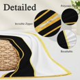 thumbnail image 3 of Modern Black Gold Body Pillow Cover 20 x 54 Inch Decorative Pillow Cover Minimalist Geometric Yellow Striped Lumbar Pillowcase Seasonal Rectangle Cushion Case for Couch Sofa Bed Living Room, 3 of 9