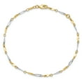 thumbnail image 3 of Leslie's 14K Two-tone Polished Fancy Link Anklet (Weight: 2.52 Grams, Length: 10 Inches), 3 of 3