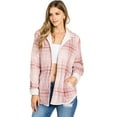 thumbnail image 3 of Love Tree Women's Reversible Corduroy Plaid Flannel Shacket (M, Ivory), 3 of 4