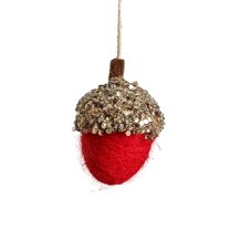 CuiLiyq Christmas Tree Ornaments, Felt Pine Cone Shaped Ornament, For Family Festivals Wedding Party Decorations and Christmas Gifts (Red)
