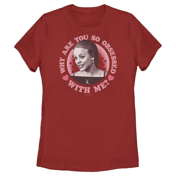 Women's Mean Girls Valentine's Day Regina George Why Are You So Obsessed With Me Graphic Tee Red X Large