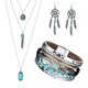 thumbnail image 5 of Conjunto de 3 Piezas de Joyería Bohemia: Pulsera Tipo Brazalete, Collar Gargantilla Largo de Aleación para Adolescentes., 5 of 9