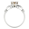 thumbnail image 4 of Clara Pucci 14K White Gold 1.05ct YellowMoissanite Claddagh Ring for Women, 4 of 8