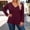 Wine, variant on Women's Plus Size Tops Long Sleeve Tee Shirt V Neck Basic Ladies Loose Fit T Shirt for Women Everyday Wear, BlackSize: XXXL