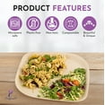 thumbnail image 6 of Pickytarian Compostable Bamboo Dinnerware Set, 50-Piece Purple Party Plates, 6 of 15