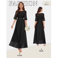 thumbnail image 2 of Vestido de noche Wedtrend 2024 con manga acampanada para dama de honor negro, 2 of 6