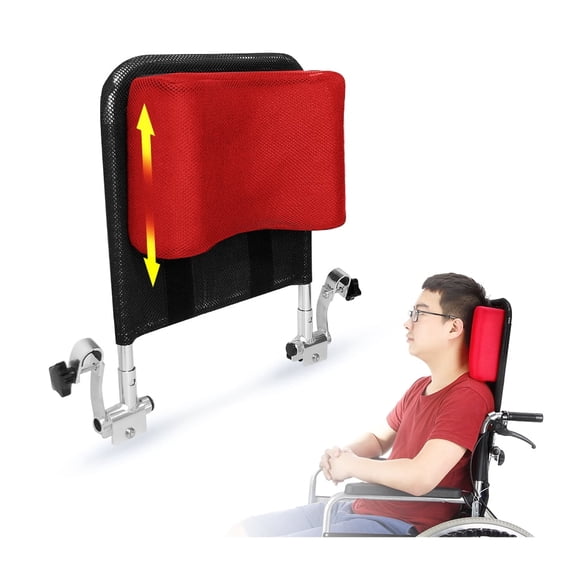 Wheelchair Headrest Pillow for Neck Support, Medical Foam Cushion (Red)