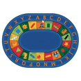 thumbnail image 1 of 9506 Bilingual Circletime Dual Language Classroom Rug 6ft 9in x 9ft 5in Oval Blue -, 1 of 1