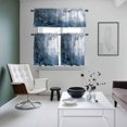 thumbnail image 5 of Abstract Graffiti Kitchen Curtains Valances and Tiers Set of 3 Navy Blue White Oil Painting Style Tier Curtains and Valance with Rod Pocket for Small Windows, 27.5"x36", 5 of 9