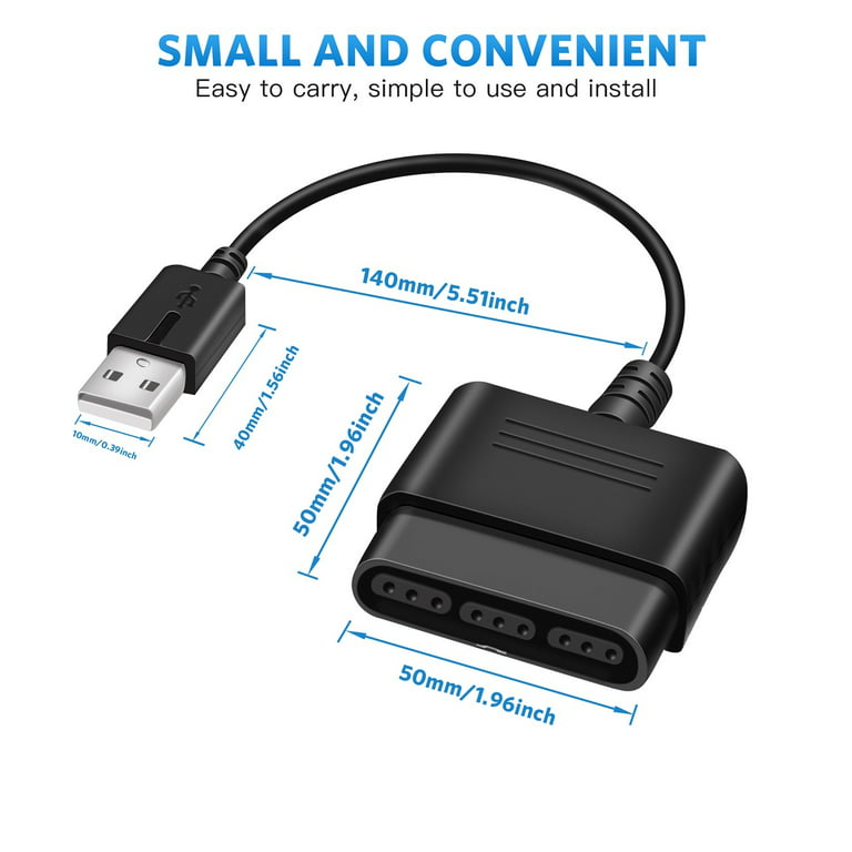 Xahpower USB Controller Adapter Cable,Compatible with PS1/PS2 Controller to PS3/PC Controller Walmart.com