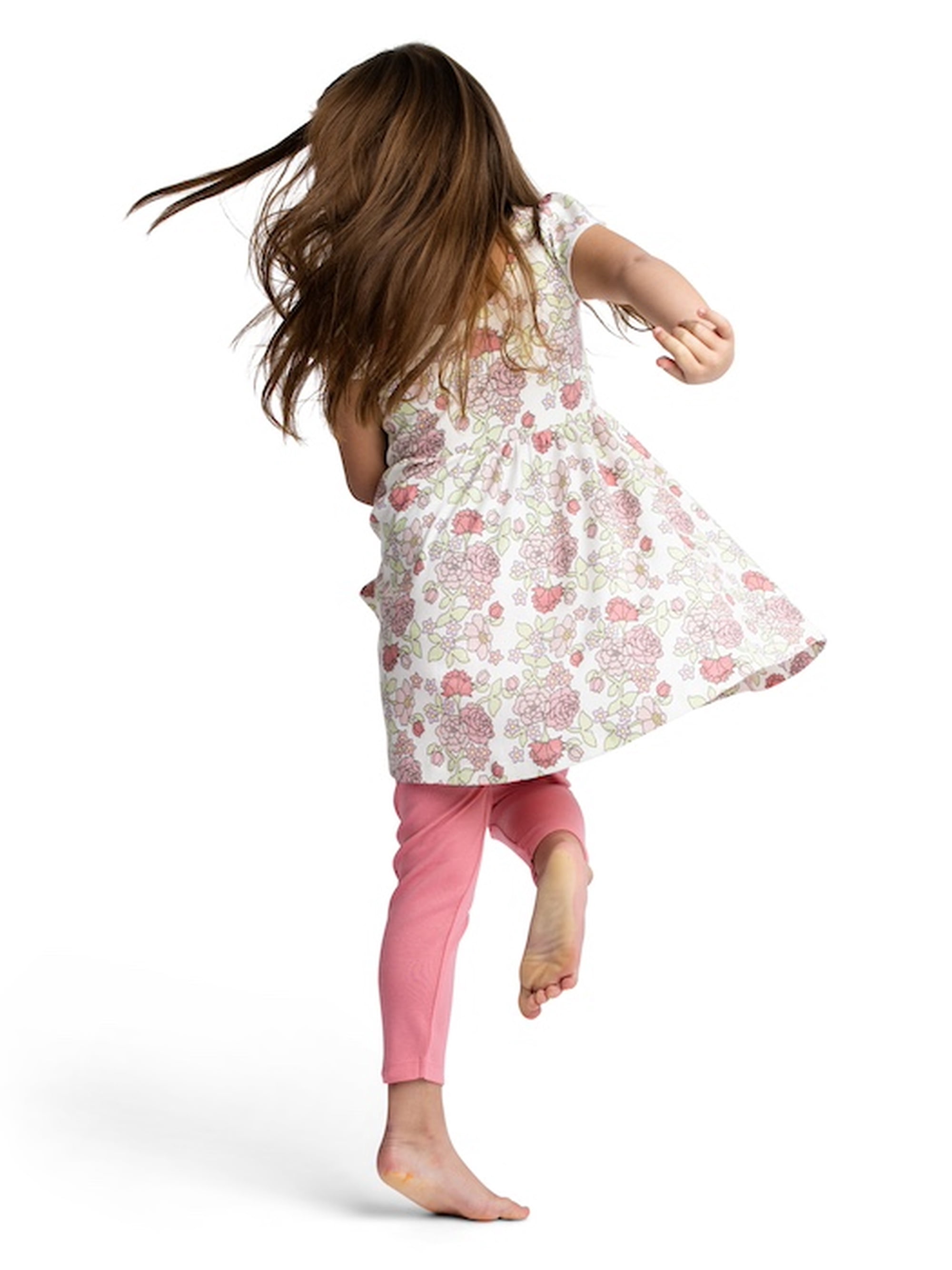 M+A by Monica + Andy Organic Cotton Short Sleeve Let's Dance Dress and Legging Set for Girls, Sizes 12-18M to 5T