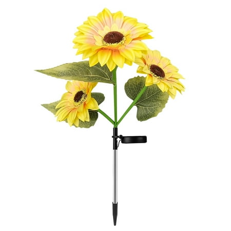 

Garden Solar 3 Heads Sunflower Light Outdoor Lawn Lamp LED Landscape