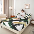thumbnail image 4 of Homewish Black Stripes 3pcs Twin Sheet Sets for Teens Boys Girls,Geometric Lines Twin Fitted Sheet,Vintage Aesthetic Breathable Flat Sheet,Breathable Home Decor, 4 of 7