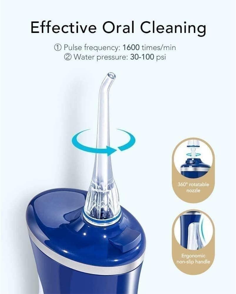 Water Flosser for Teeth Gums & Braces Care Water Resistant,Cordless & Travel Ready, Deep Clean,Fresh Breath & Healthier Smile,Refillable 240mL,3 Modes