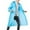 Blue, variant on Xfvqtps Adult Mens and Womens Raincoat with Hooded Long Colorful Edges Reusable Button Transparent Waterproof Cycling Hiking Rain Jackets EVA Rain Poncho Gray