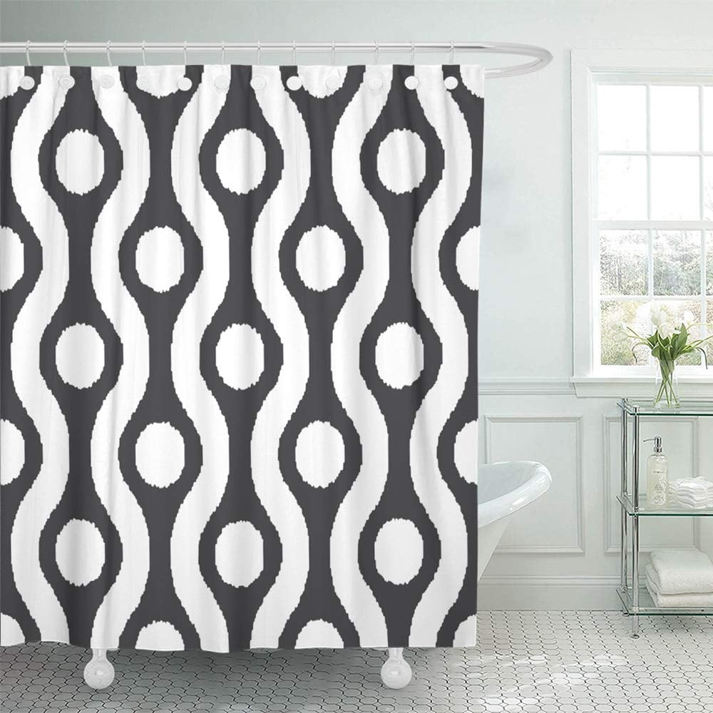 KSADK Abstract Black and White Ogee Ikat Polka Dot Pattern Beautiful