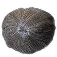 thumbnail image 1 of Unidad de cabello para hombres Gris encaje frente cabello tupé marrón cabello gris mixto 240# (240-marrón oscuro+40% gris), 1 of 5