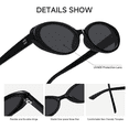 thumbnail image 5 of Retro Oval Cat Eye Sunglasses for Women Men 90s Vintage Style UV400 Protection Sun Glasses(Leopard/Gray), 5 of 6