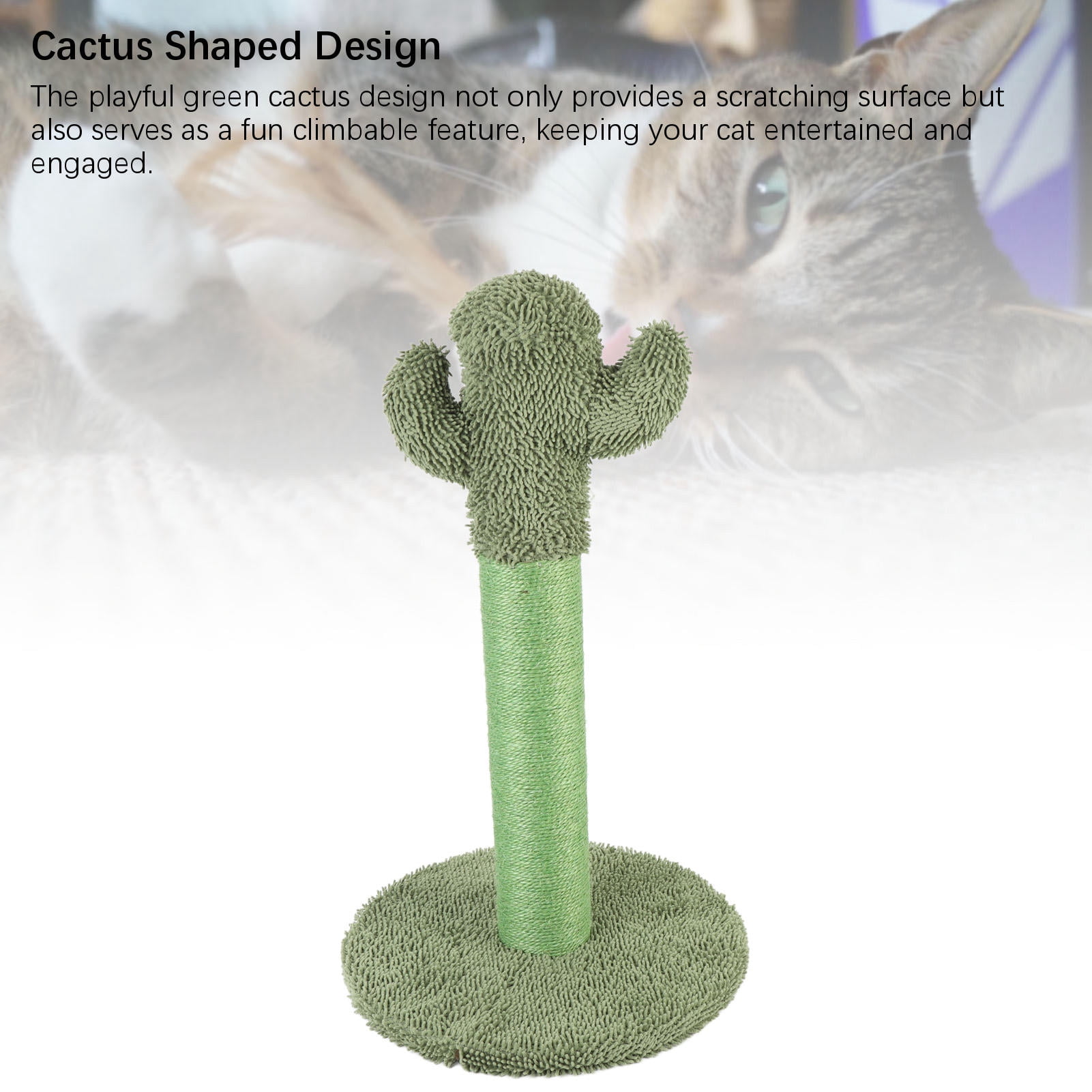 Suodoka Green Cactus Cat Scratching Post – Compact, Wear‑Proof Sisal, Multi‑Functional Climb & Play Toy for Indoor Cats