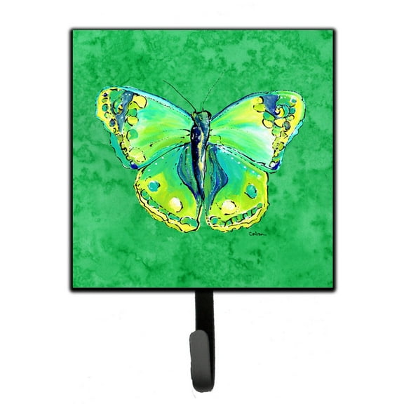 Carolines Treasures 8863SH4 Butterfly Green on Green Leash or Key Holder 7Hx4.25W multicolor