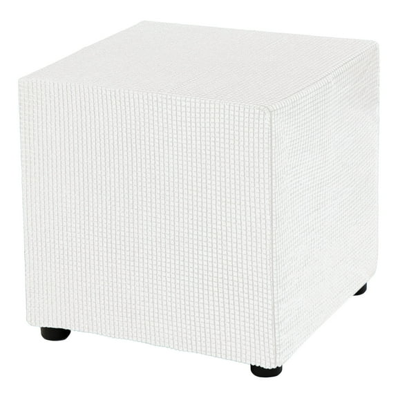 Square Ottoman Cover 18x18x18inch Polyester Ottoman Slipcovers, Beige