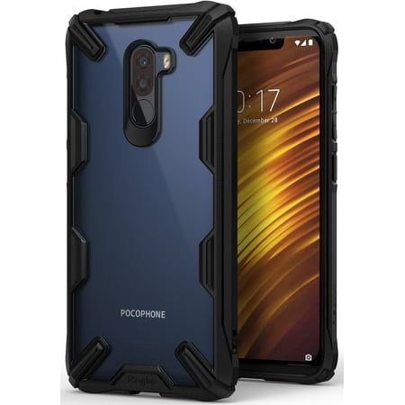 Xiaomi Pocophone F1 Case, Ringke [Fusion-X] Ergonomic Transparent [Military Drop Tested] Hard PC Back TPU Bumper Shock Resistant Proection Cover for Pocophone F1 - Black