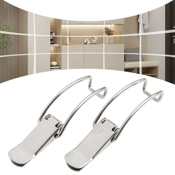 2Pcs Lron Cabinet Box Hasp Lock Spring Latch Lock For Storage Cabinet Hardware